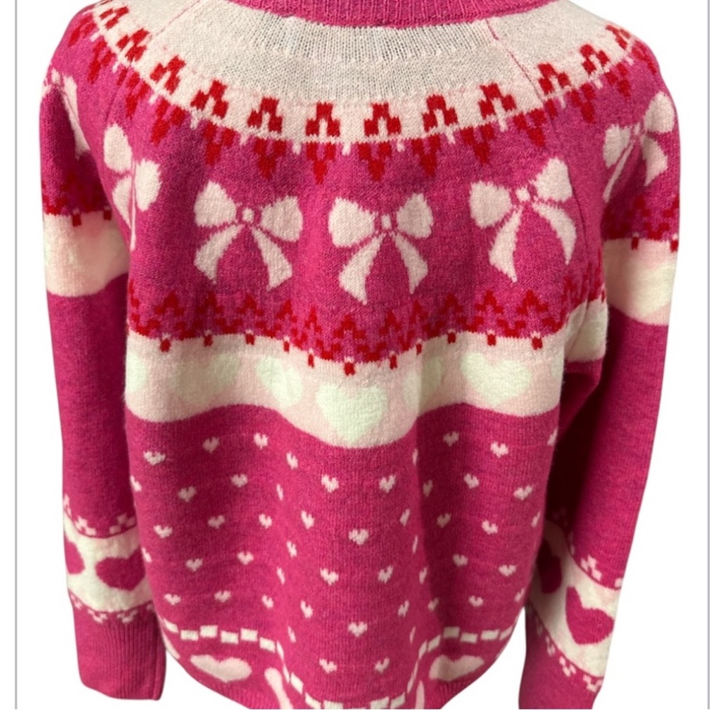 NWT CeCe Sweater Valentine's Day women's Medium Bows and Hearts - Picture 12 of 15
